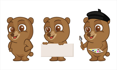 artisan bear mascot vector stock
