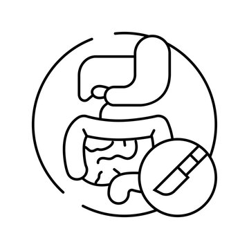 recommend clip art: gastrointestinal surgery line icon vector. gastrointestinal surgery sign. isolated contour symbol black illustration