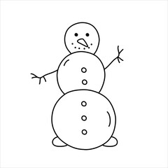 Vector line snowman.