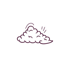 Hand Drawn illustration of  cloud icon. Doodle Vector Sketch Illustration