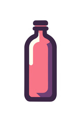 vector illustration in flat linear style red bottle with cap