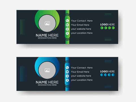 Creative and contemporary email signature template with a contemporary, colorful, and fashionable design