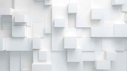 futuristic white 3d shapes wall background with copy-space, abstract 3d render - obrazy, fototapety, plakaty