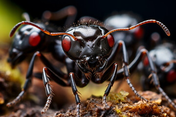 Fototapeta premium Close-up photo of a black ant.