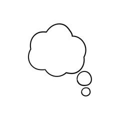 A hand-drawn doodle of a speech bubble on a white background.