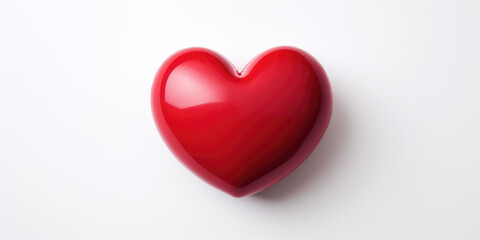 A red heart isolated on a white background - obrazy, fototapety, plakaty