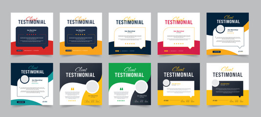 client feedback client testimonial social media web banner template. Customer feedback testimonial design.