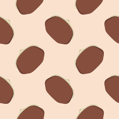 coin purse seamless pattern vector illustration. Bank holding. Financial budget banner. Money, coins, purse. Earnings and payments symbol.