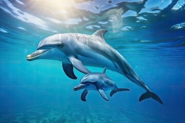 Obraz na płótnie Canvas dolphin in the sea