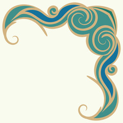 Vintage colorful corners for decorating wedding card corners and for printing onto fabric.