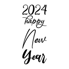 2024 happy new year black letters quote