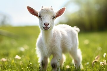 Naklejka na ściany i meble goat on the grass