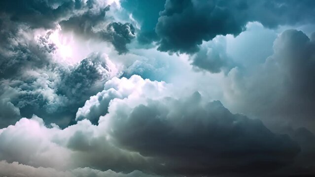 Dramatic clouds. Storm cloud red,black and blue. Blue flow texture on dark black abstract art background. Moving overlay effect. Natural stormy moody sky abstract