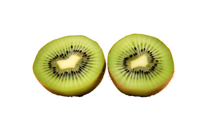 2 pieces of sliced kiwi isolated with white background
