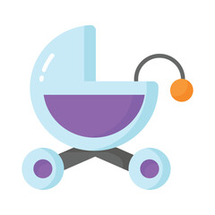 Check this beautiful icon of baby carriage, baby stroller vector design - obrazy, fototapety, plakaty