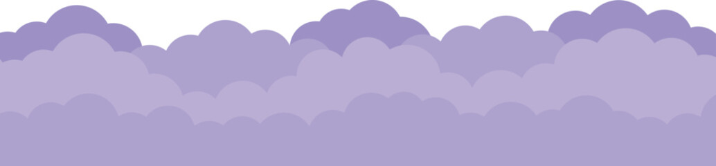 iolet clouds on a transparent background. Simple clouds design, design element. Vector illustration, 10 eps.