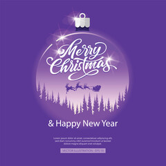 Christmas card design template with bauble as a frame. creative design of christmas.