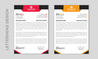 Modern corporate clean and professional business letterhead design template with color variation and bundle