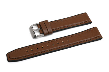 Leather watch strap