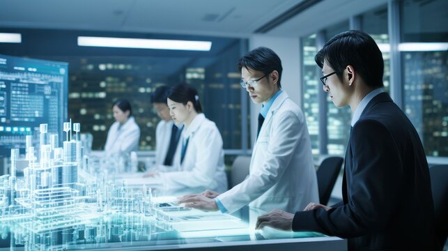 Laboratory scientists wear research coats