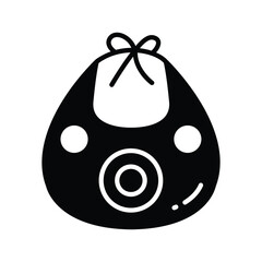 Newborn clothing accessory, baby apron vector design, customizable icon of baby bib