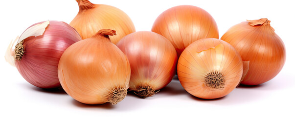 Onions on white background. Onion isolated
