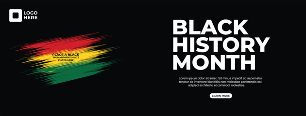 Black history month horizontal banner design.