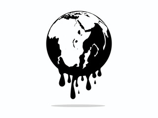 Melting Earth icon, Climate Change vector illustration