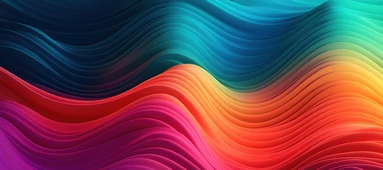 Fotobehang colorful wave pattern, gradation 22 © Nindya