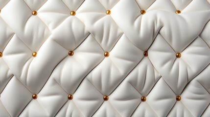 Soft, intricate quilting creates a luxurious texture on this pristine white leather upholstery, inviting you to snuggle up with a cozy blanket indoors