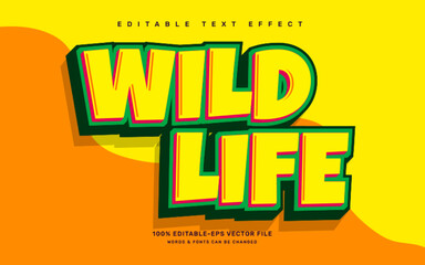 Wildlife editable text effect template