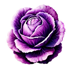 purple cabbage isolated on white, generative AI