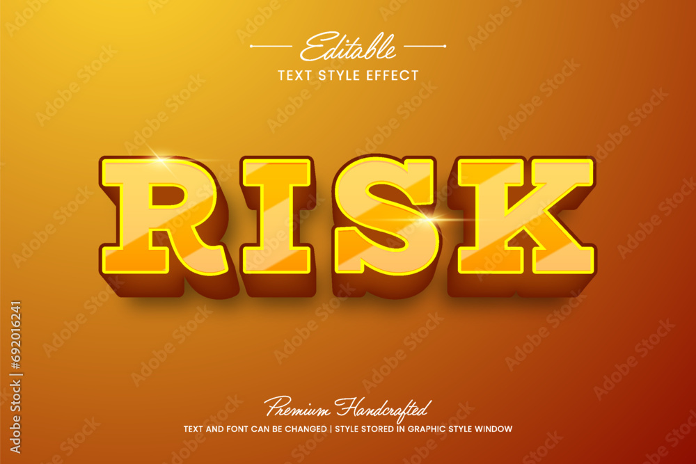 Poster shiny gold vector graphic style on gradient background. editable vector 3d text effect.