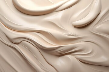 Liquid foundation texture as background, closeup of cosmetic makeup products	