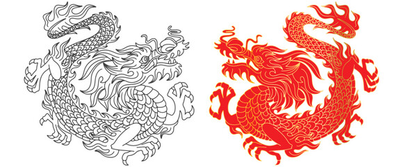 Chinese Dragon vector illustration suitable for Chinese New Year