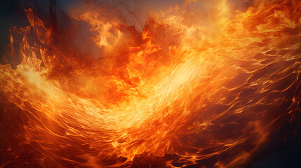The picturesque texture of fiery vortices with bursts of warm colors