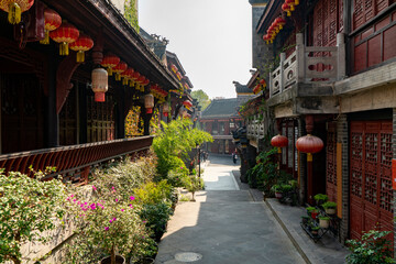 Chinese ancient architecture attic and streets
