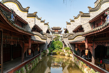 Chinese ancient architecture attic and streets