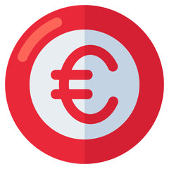 An editable design icon of euro coin