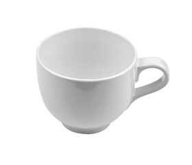 White ceramic cup on transparent png