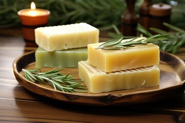 Fototapeta na wymiar Make Natural Soap Bars With Essential Oils Ultrarealistic