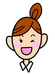ウィンクするオフィスレディ
