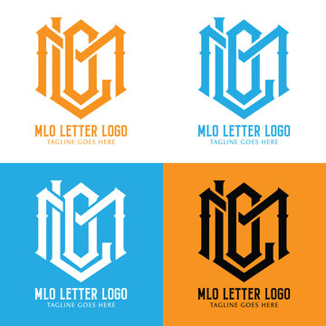 Flat design mlo logo collection