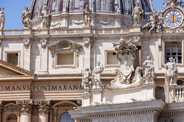 dome of the St. Peter's Basilica on St. Peter's Square in Vatican City; Rome, Italy