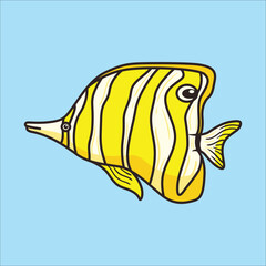  Butterflyfish cartoon icon vector illustration