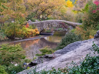 Foto auf Acrylglas Gapstow-Brücke Gapstow Bridge  Central Park, Manhattan, New York