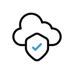 Cloud Protection icon vector stock illustration