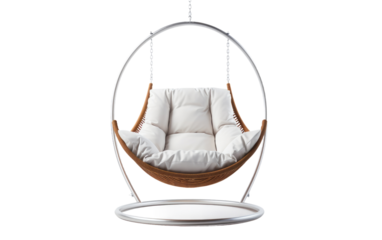 White Color Modern Swing with a Mirror on White or PNG Transparent Background.