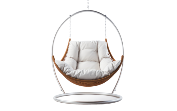 White Color Modern Swing with a Mirror on White or PNG Transparent Background.