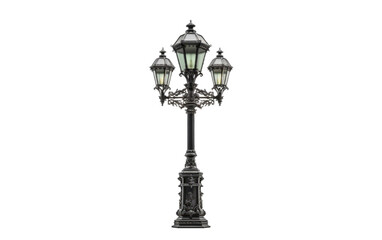 Fototapeta na wymiar Fascinating Park Streetlamp on White or PNG Transparent Background.